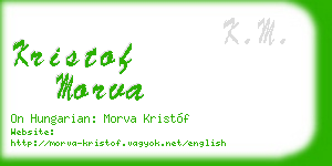 kristof morva business card