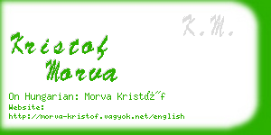 kristof morva business card